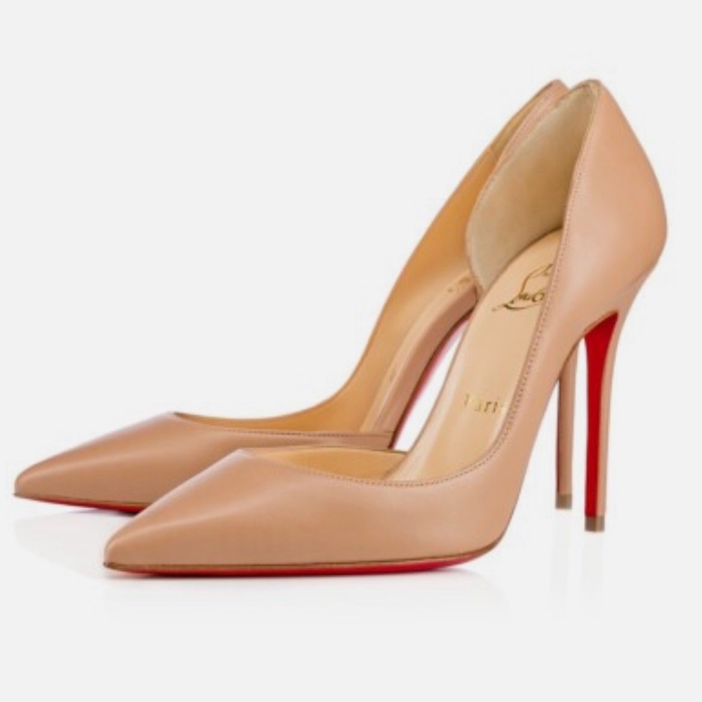 Christian Louboutin Iriza Nude Matte 100 mm heels sz 40